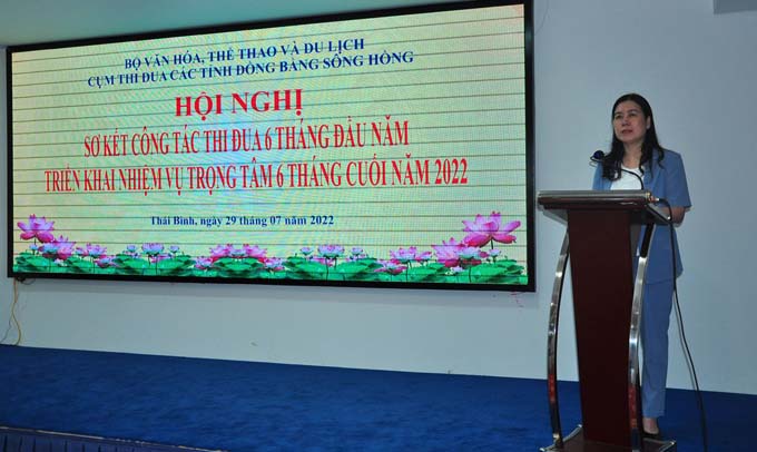 Sơ kết công tác thi đua 6 tháng đầu năm 2022 ngành Văn hóa, Thể thao và Du lịch Cụm thi đua các tỉnh đồng bằng Sông Hồng